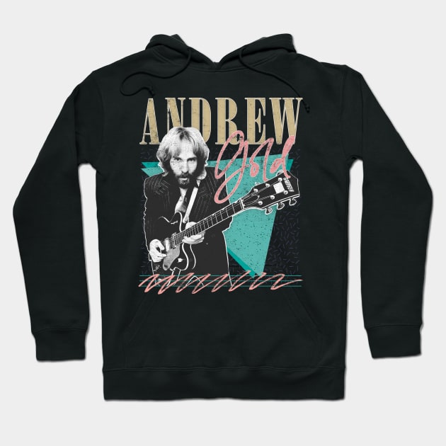 Andrew Gold / Reto 80s Style Fan Design Hoodie by DankFutura